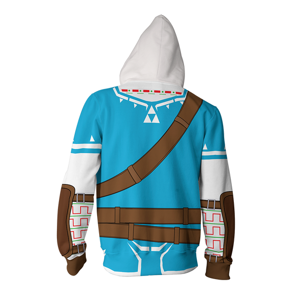 The Legend of Zelda Breath of the Wild Link Cosplay Zip Up Hoodie
