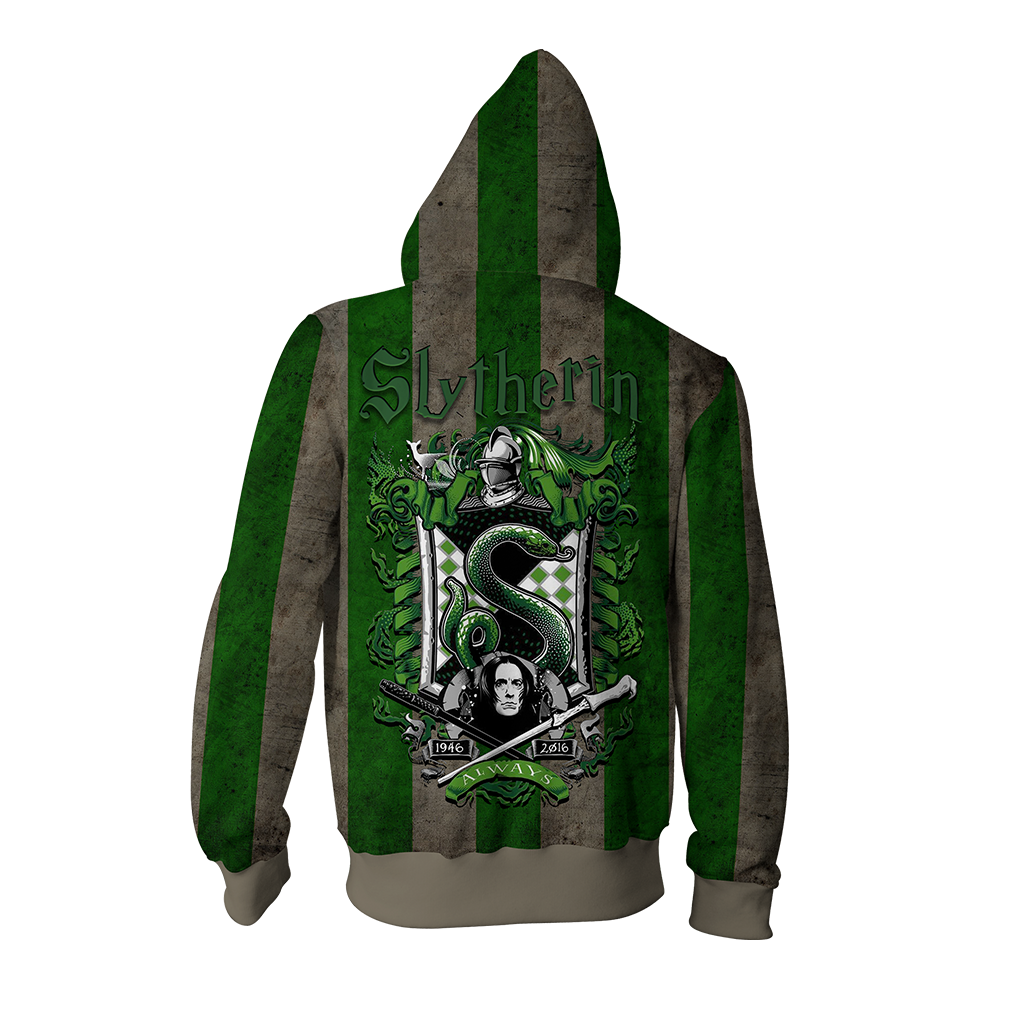 Striped Slytherin Harry Potter Zip Up Hoodie