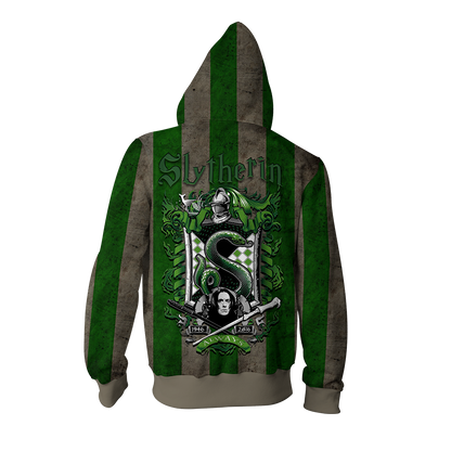 Striped Slytherin Harry Potter Zip Up Hoodie