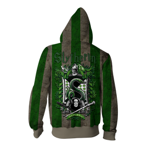 Striped Slytherin Harry Potter Zip Up Hoodie