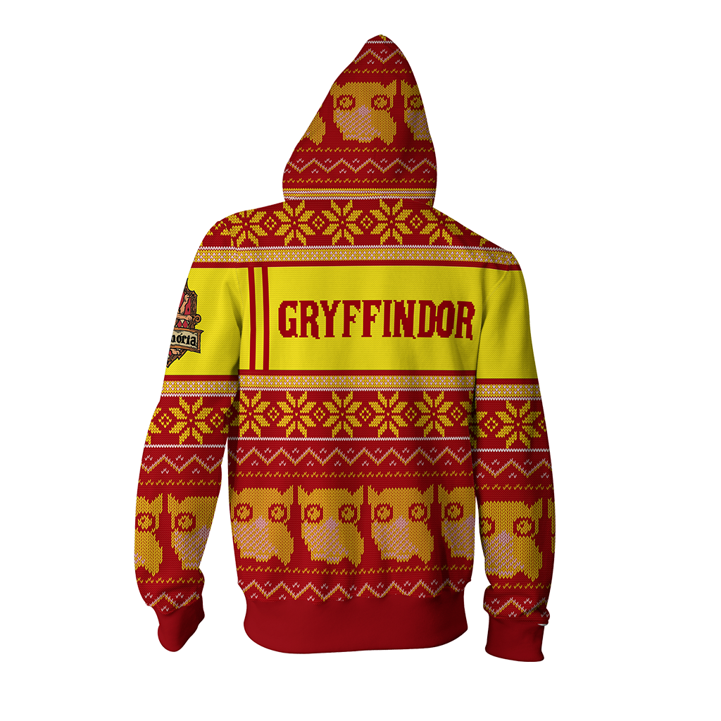 Gryffindor Harry Potter Ugly Christmas Zip Up Hoodie