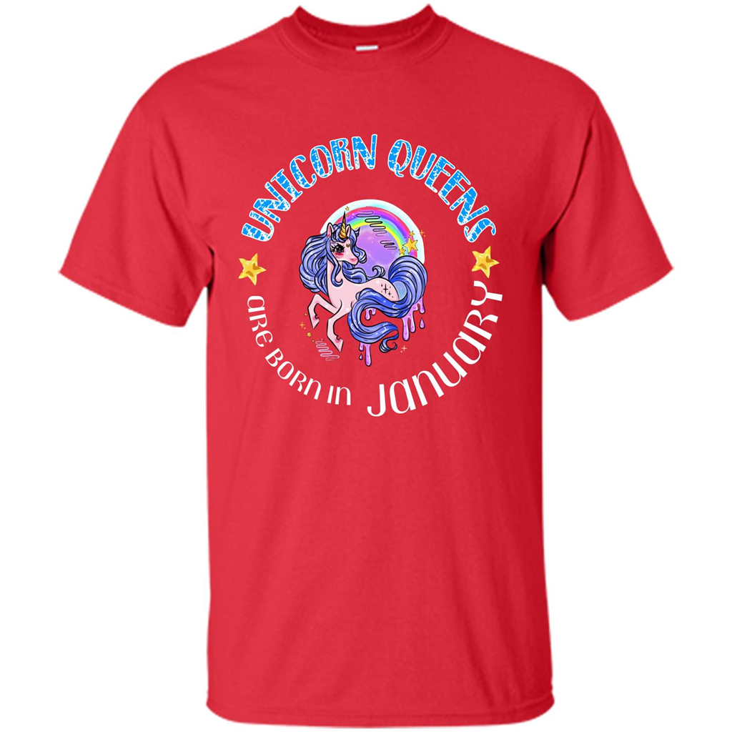 January Unicorn T-shirt Unicorn Queens Are Born In January Red