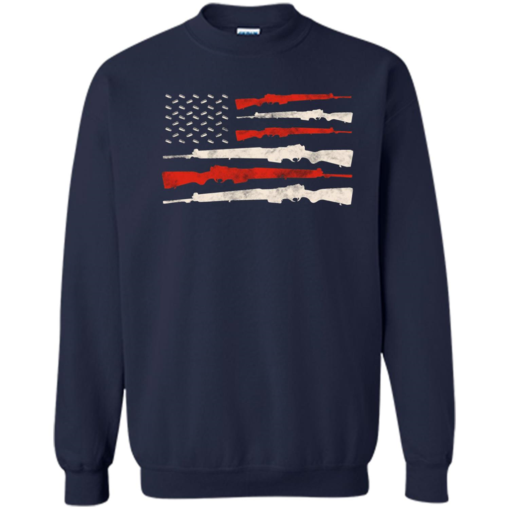 USA Flag Of Guns 2nd Amendment T-shirt Navy