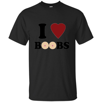 I Love Boobs T-shirt Black