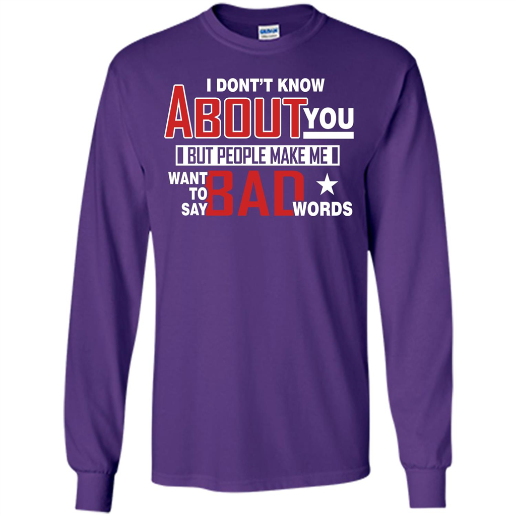 Lifestyle T-shirt Want To Say Bad Words Purple