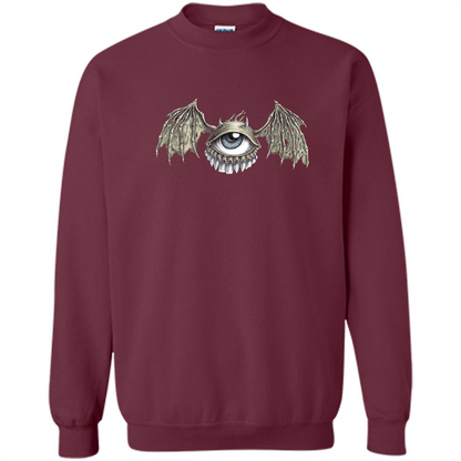 Eyebat T-shirt Scary Halloween Tshirt Maroon