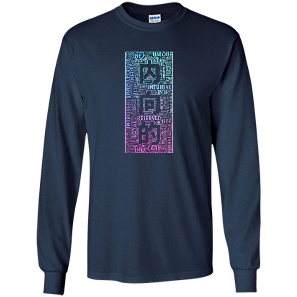 Japanese Introvert T-Shirt With Kanji Text Navy