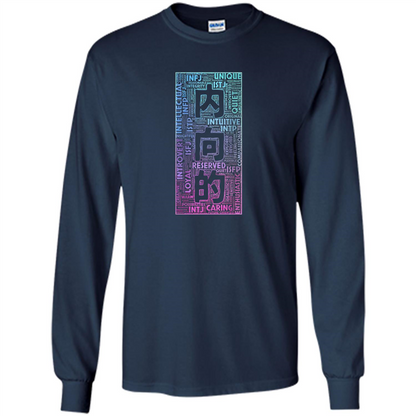 Japanese Introvert T-Shirt With Kanji Text Navy