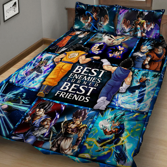 Dragon Ball Goku Vegeta Friendship And Gogeta Vegito Fushion 3D Quilt Bed Set Quilt Set