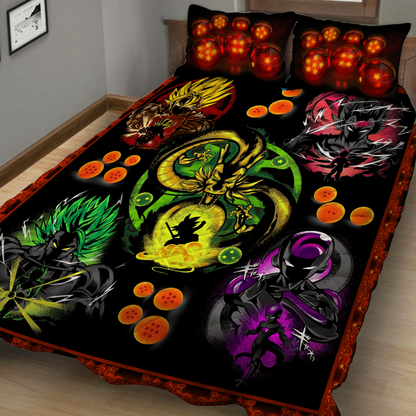Dragon Ball Characters Son Goku, Vegeta, Broly, Frieza 3D Quilt Bed Set Quilt Set