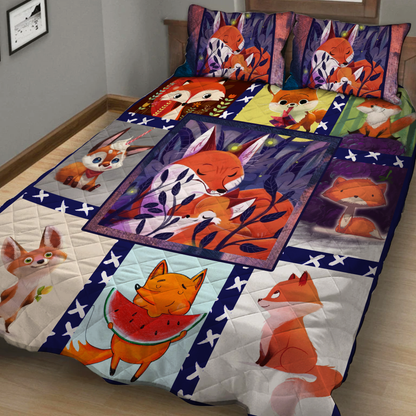 Cute Fox Complication Quilt Bed Set Quilt Set
