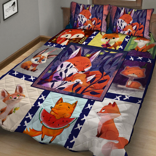 Cute Fox Complication Quilt Bed Set Quilt Set