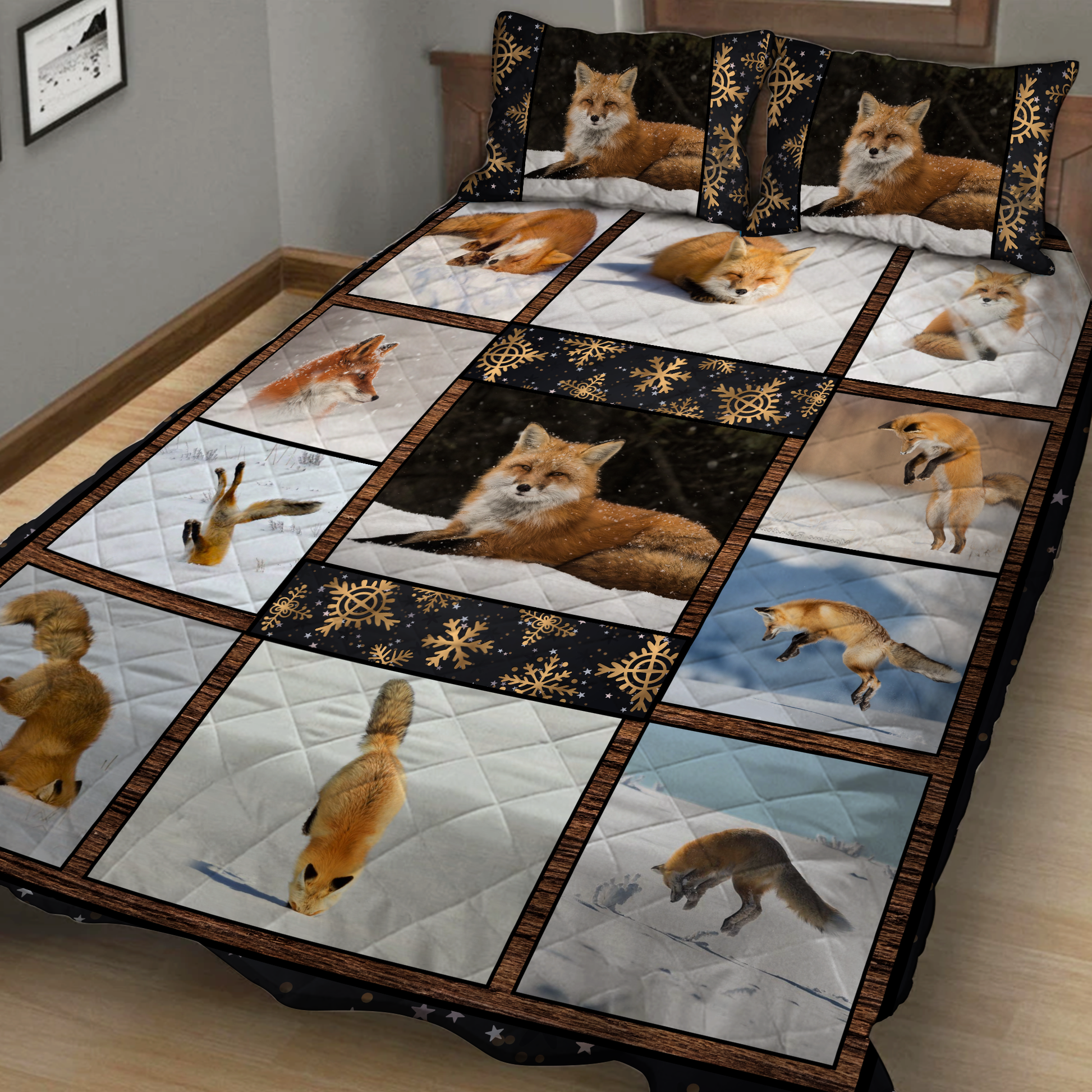Fox In The Snow Quilt Bed Set Quilt Set