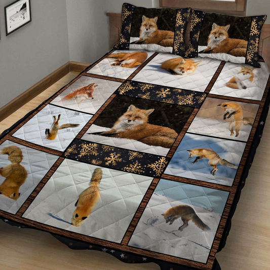 Fox In The Snow Quilt Bed Set Quilt Set