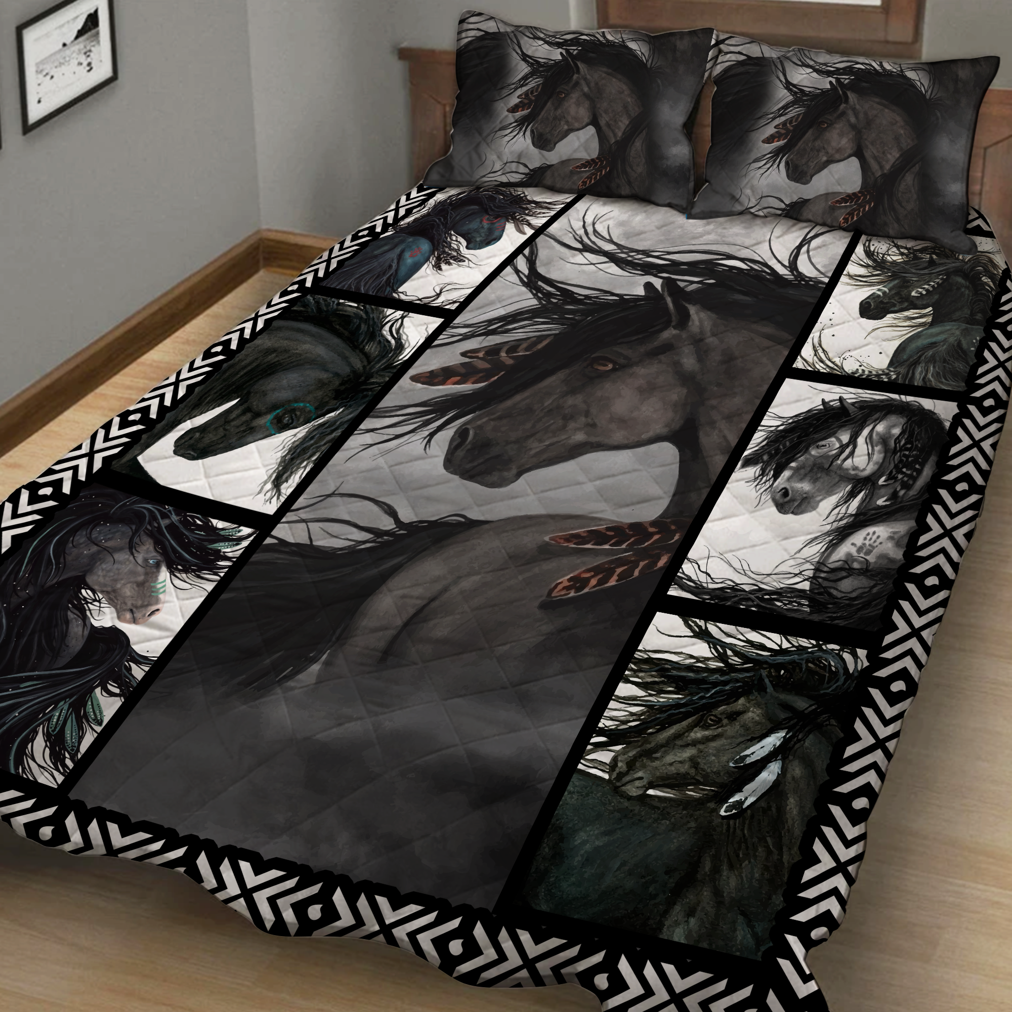 Majestic Horse 3D Quilt Bed Set