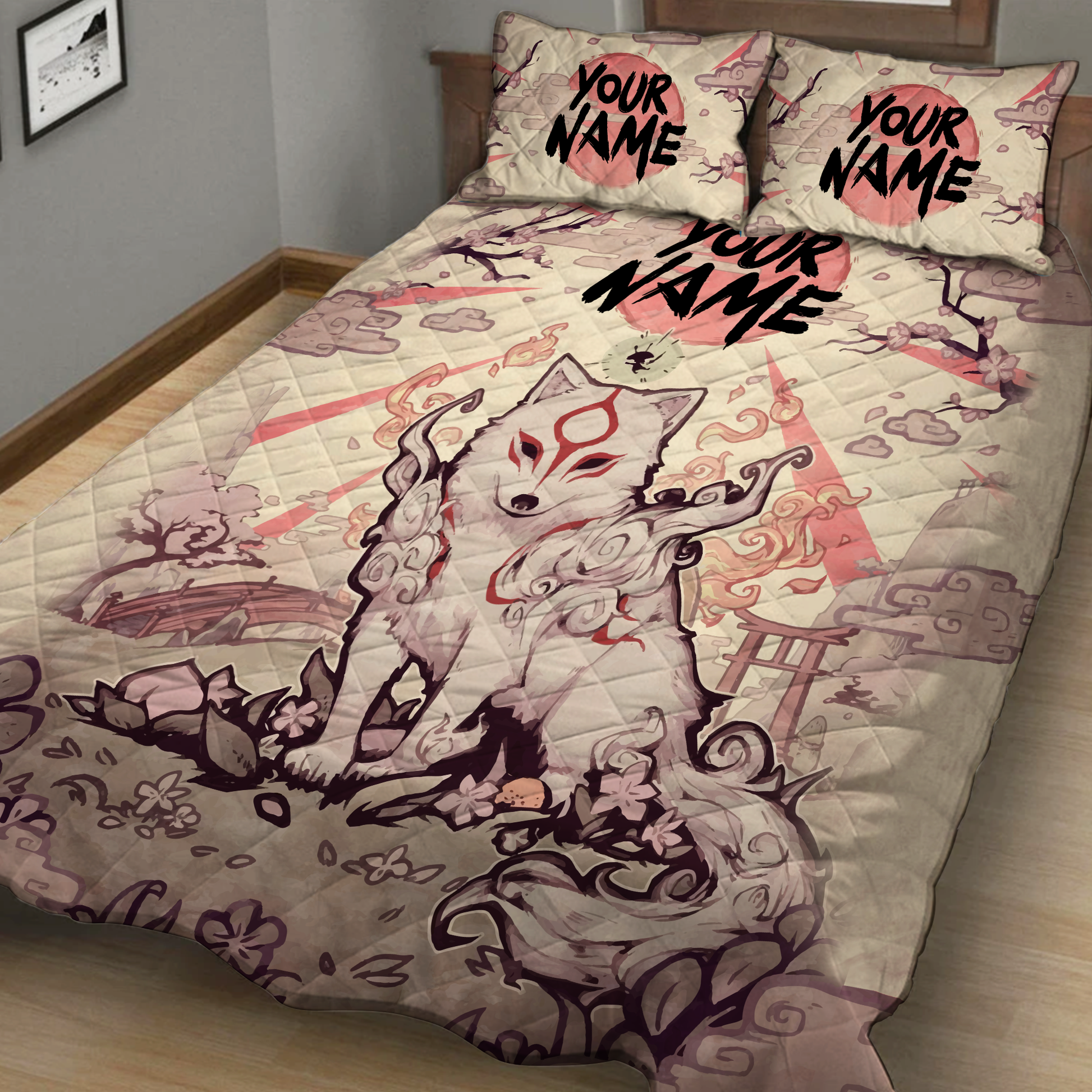 Okami-Customized 3D Quilt Bed Set Quilt Set