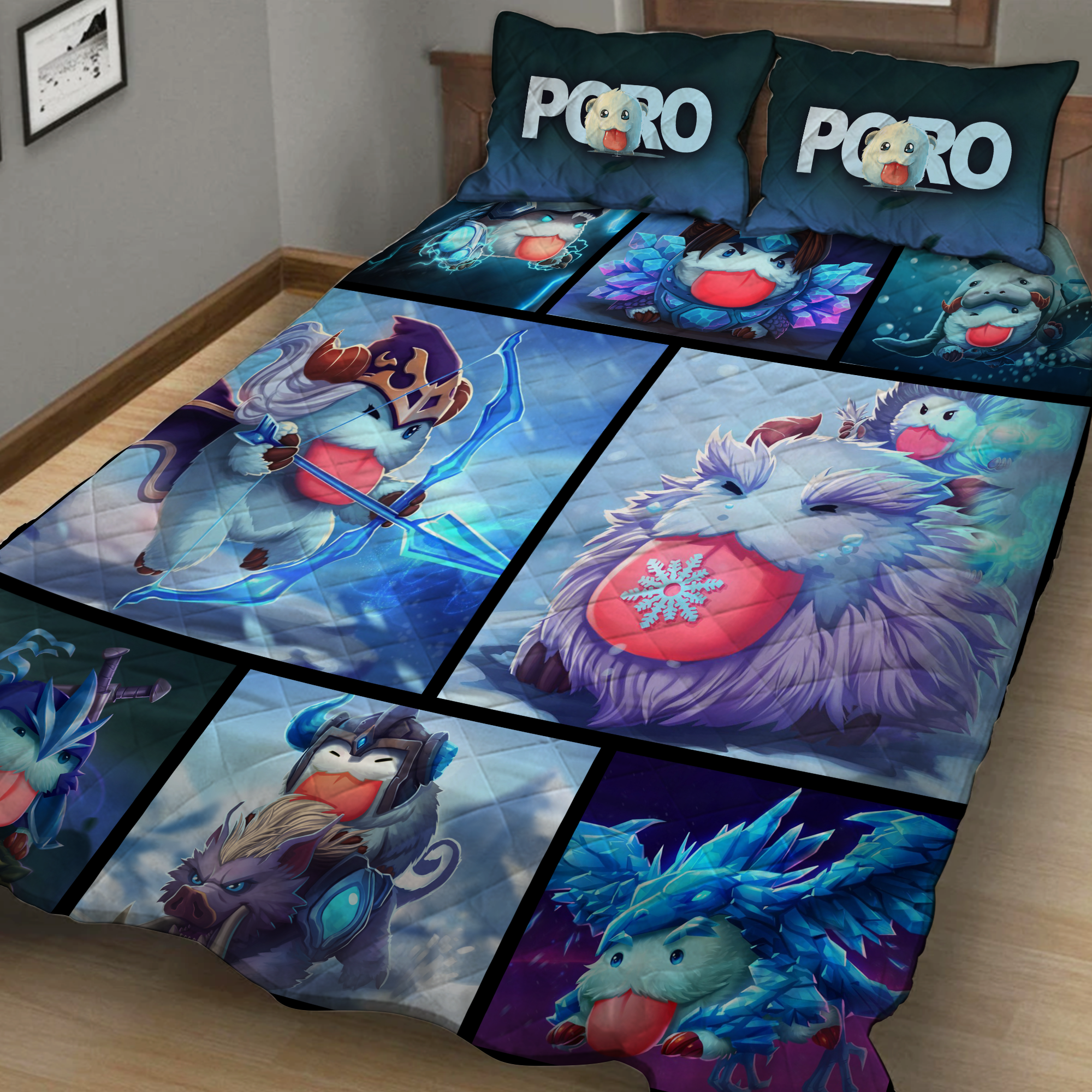 League Of Legends Poro Complication 3D Quilt Bed Set