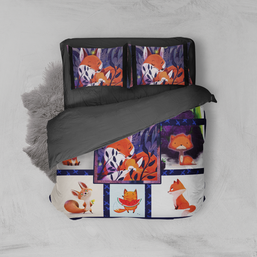 Cute Fox Complication 3D Bed Set