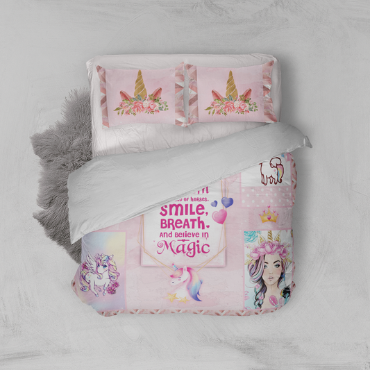 Dear Lisa, Be A Unicorn In A Field Of Horses. Smile, Breath And Believe In Magic 3D Bed Set
