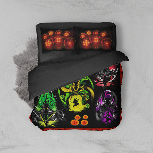 Dragon Ball Characters Son Goku, Vegeta, Broly, Frieza 3D Bed Set