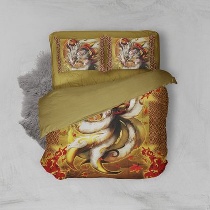 Nine Tail Okami Fox 3D Bed Set