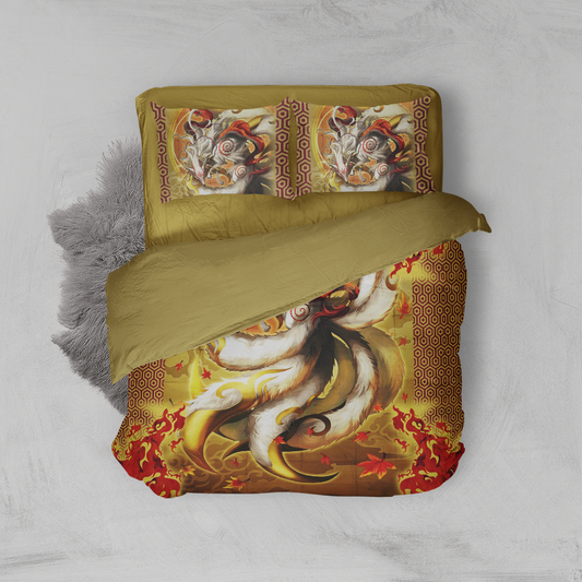 Nine Tail Okami Fox 3D Bed Set