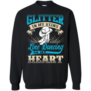 Line Dancing T-shirt Glitter In My Veins Line Dancing In My Heart