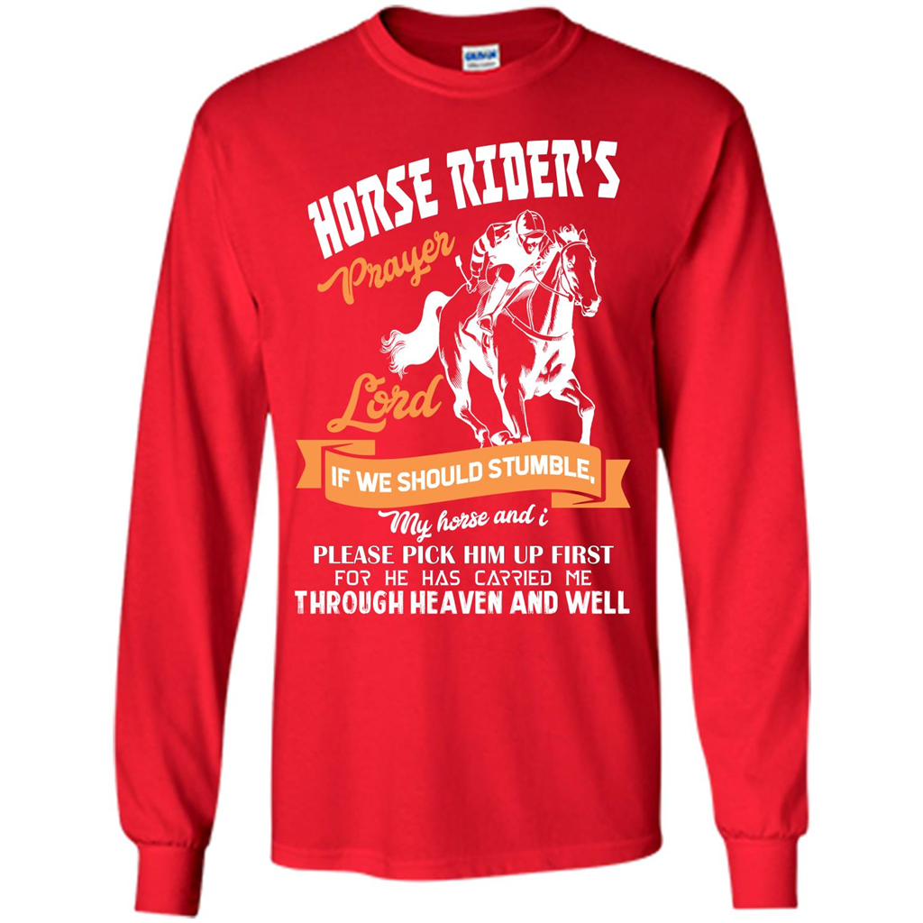 Horse Lovers T-shirt Horse Rider‰۪s Prayer Lord If We Should Stumble Red