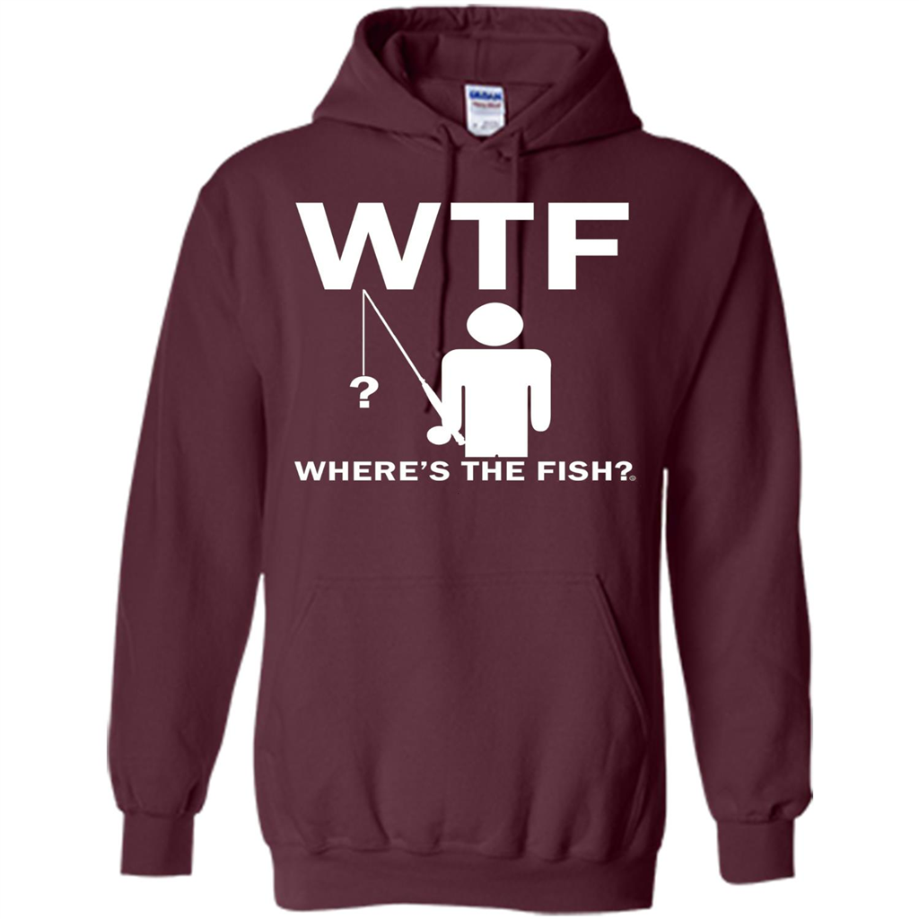 Fishing T-shirt Where's The Fish Maroon