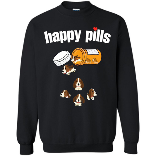 Dog Lover T-shirt Happy Pills T-shirt Black