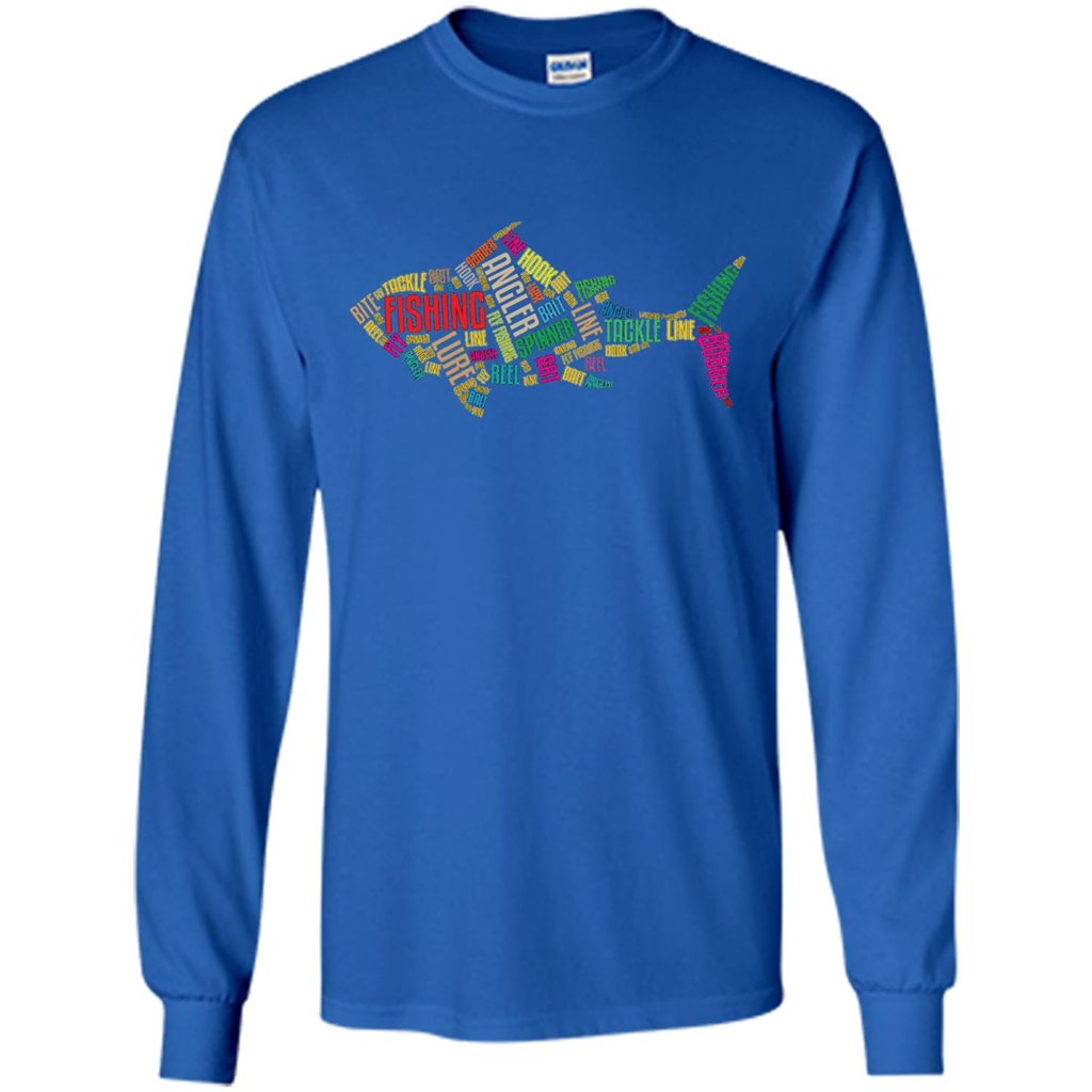 Fishing T-shirt Angler Lure Tackle Hook Reel Royal