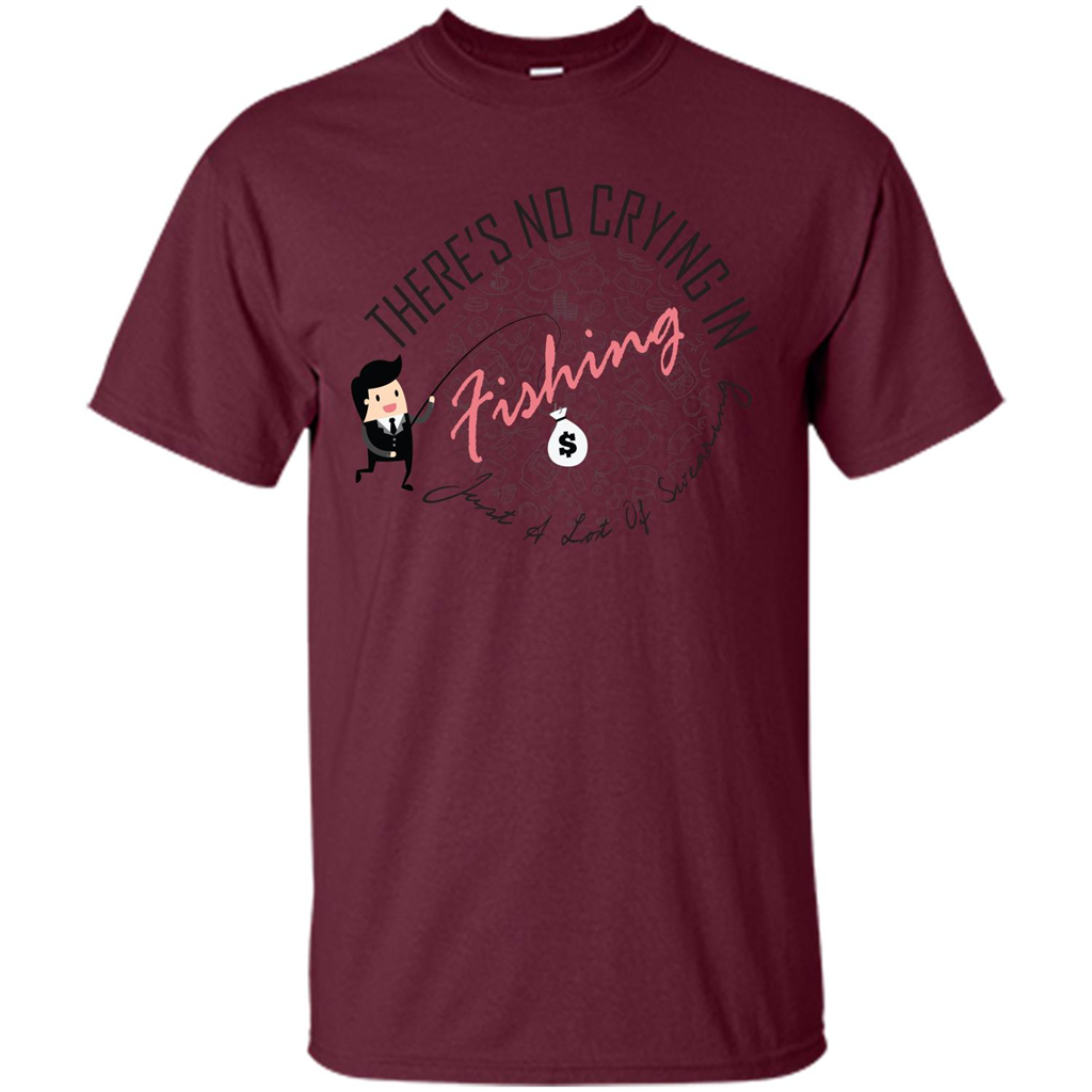 No Crying Fishing T-shirt Maroon