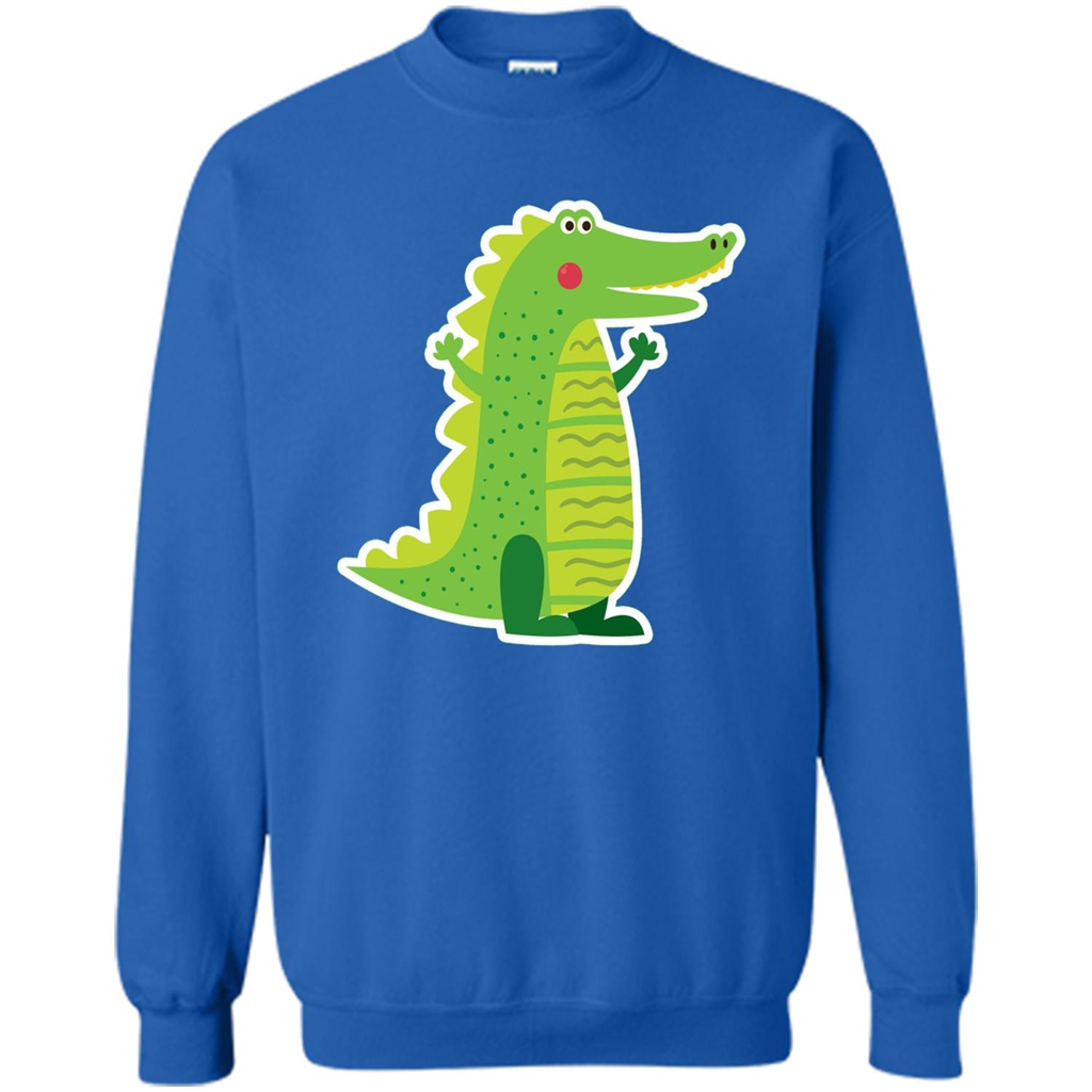 Cute Smiling Crocodile Animal Lover T-shirt Royal