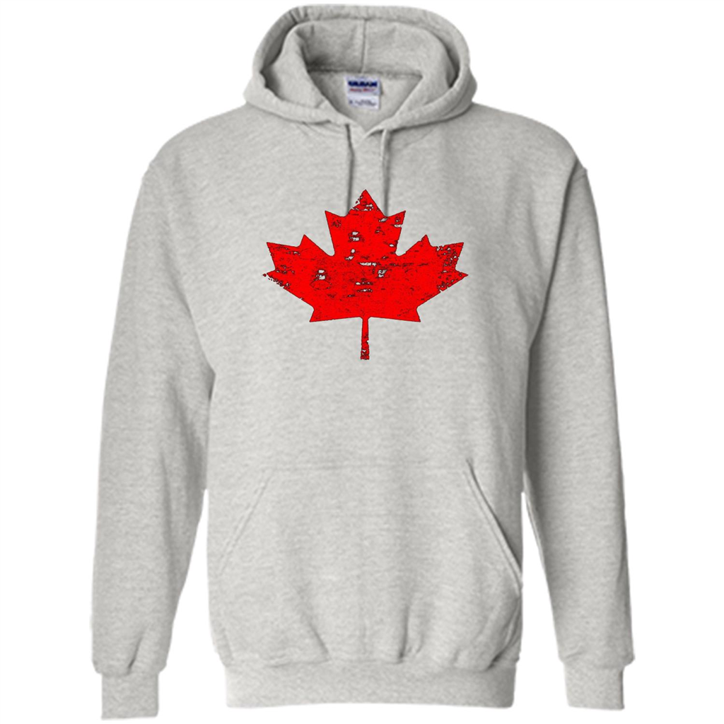 Canada Day T-Shirt. Canada Maple Flag Distressed T-shirt Ash