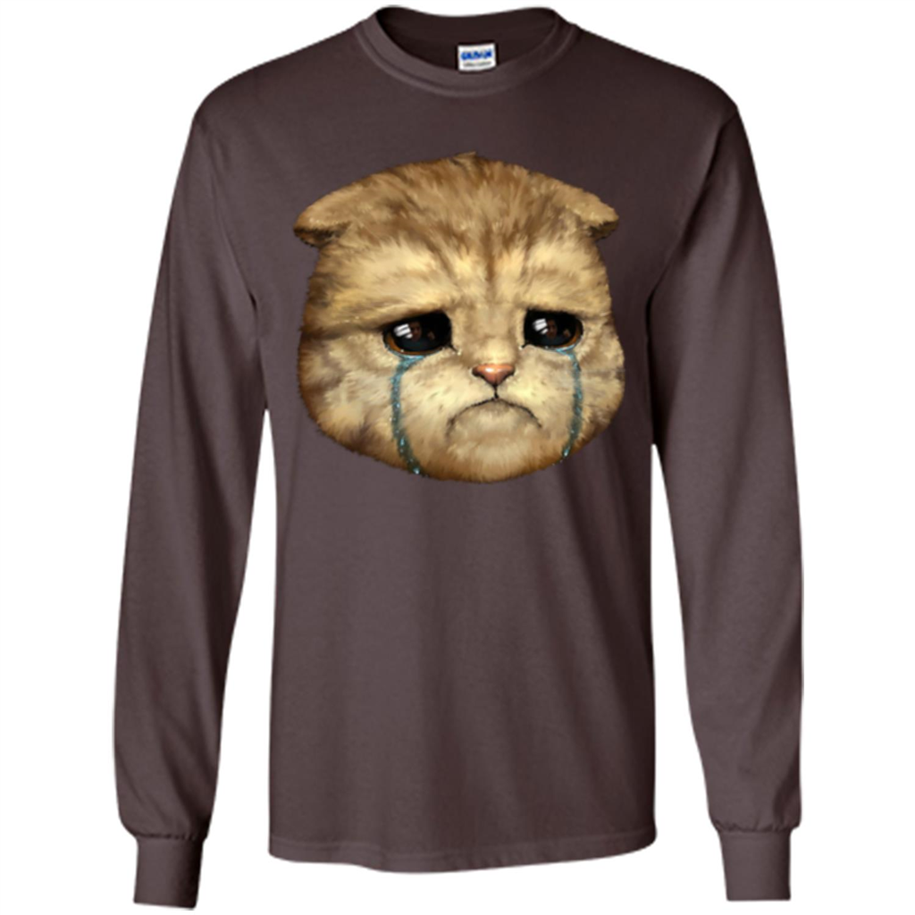 Cat Lovers T-shirt Cat Crying Dark Chocolate