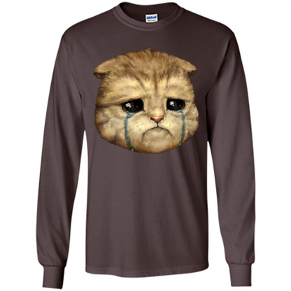 Cat Lovers T-shirt Cat Crying Dark Chocolate