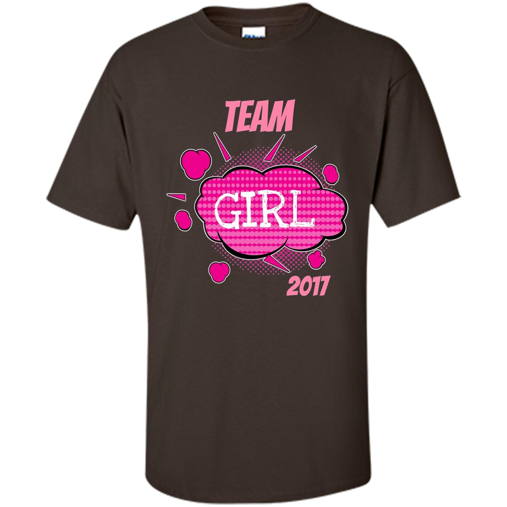 Team Girl Baby Shower Gender Reveal Party Cute Pink T-shirt Dark Chocolate