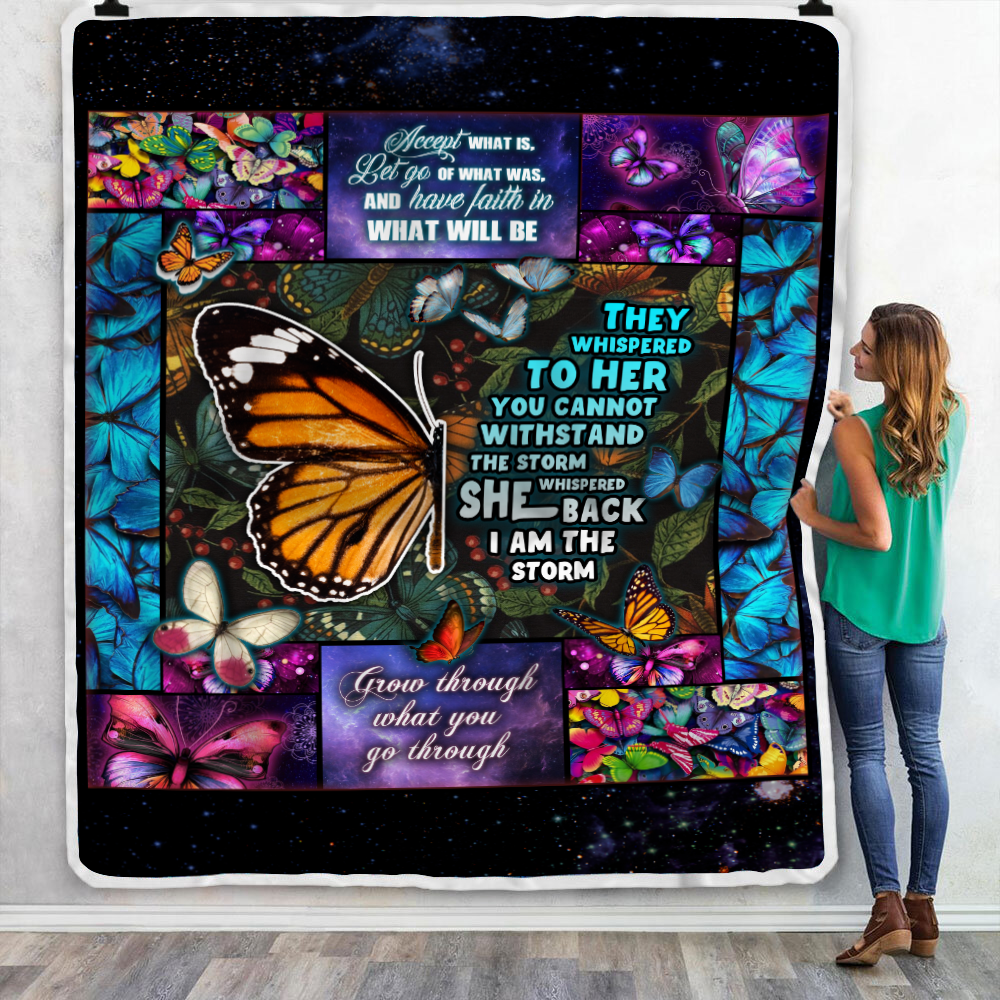 Butterfly. I Am The Storm Throw Blanket