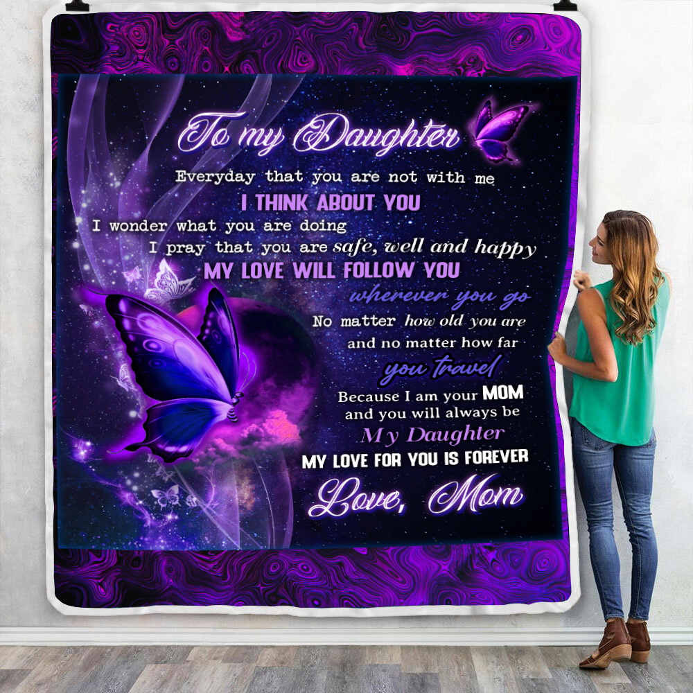 To My Daughter, My Love For You Is Forever Throw Blanket