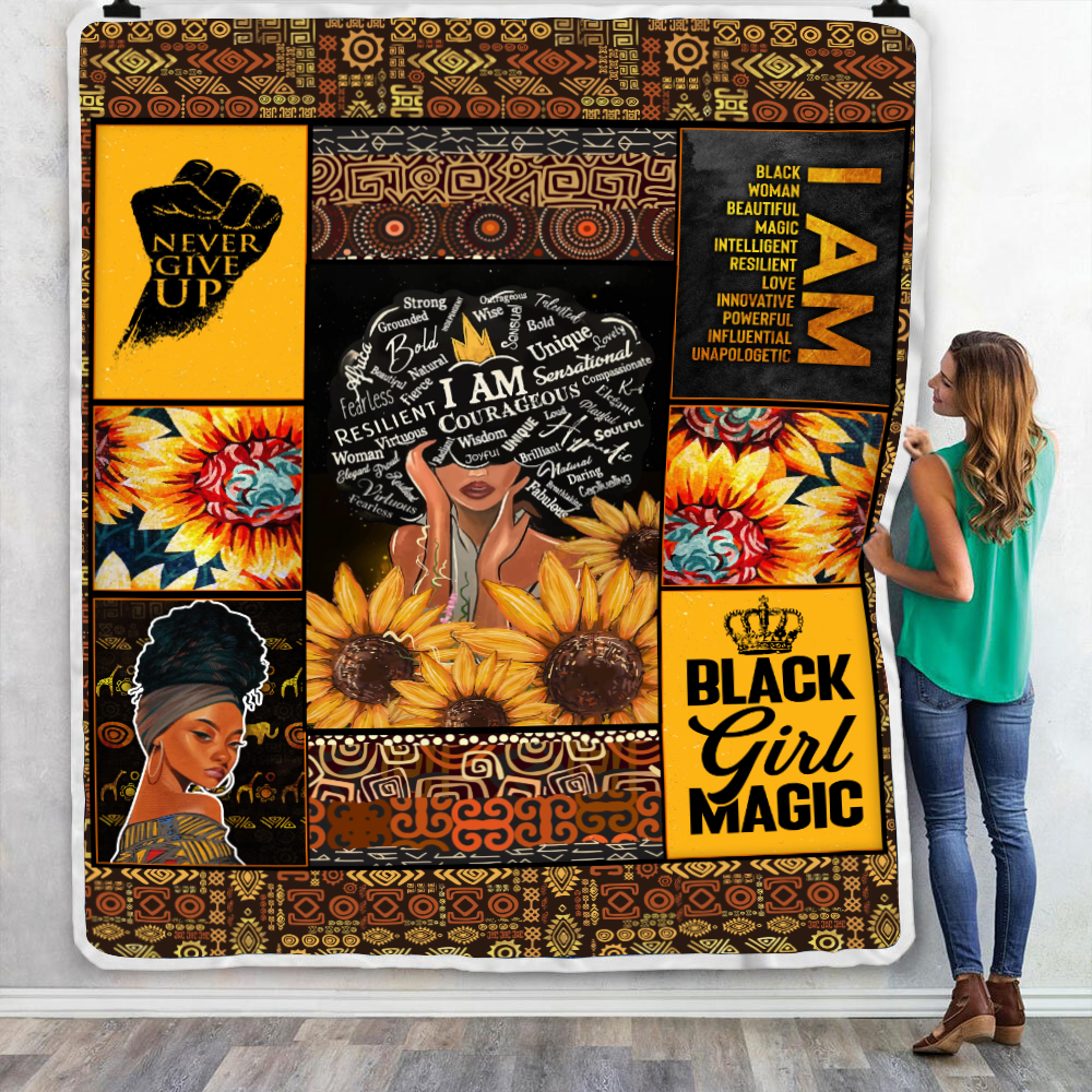 Personalized God Says I Am Black Woman Throw Blanket