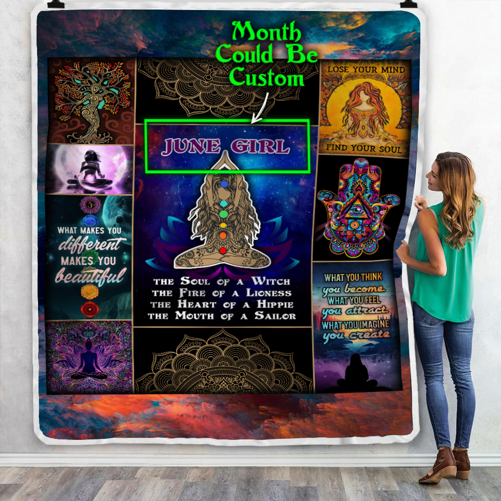 Personalized Yoga Girl Throw Blanket