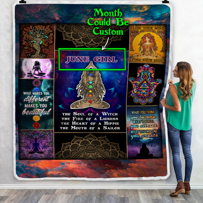 Personalized Yoga Girl Throw Blanket