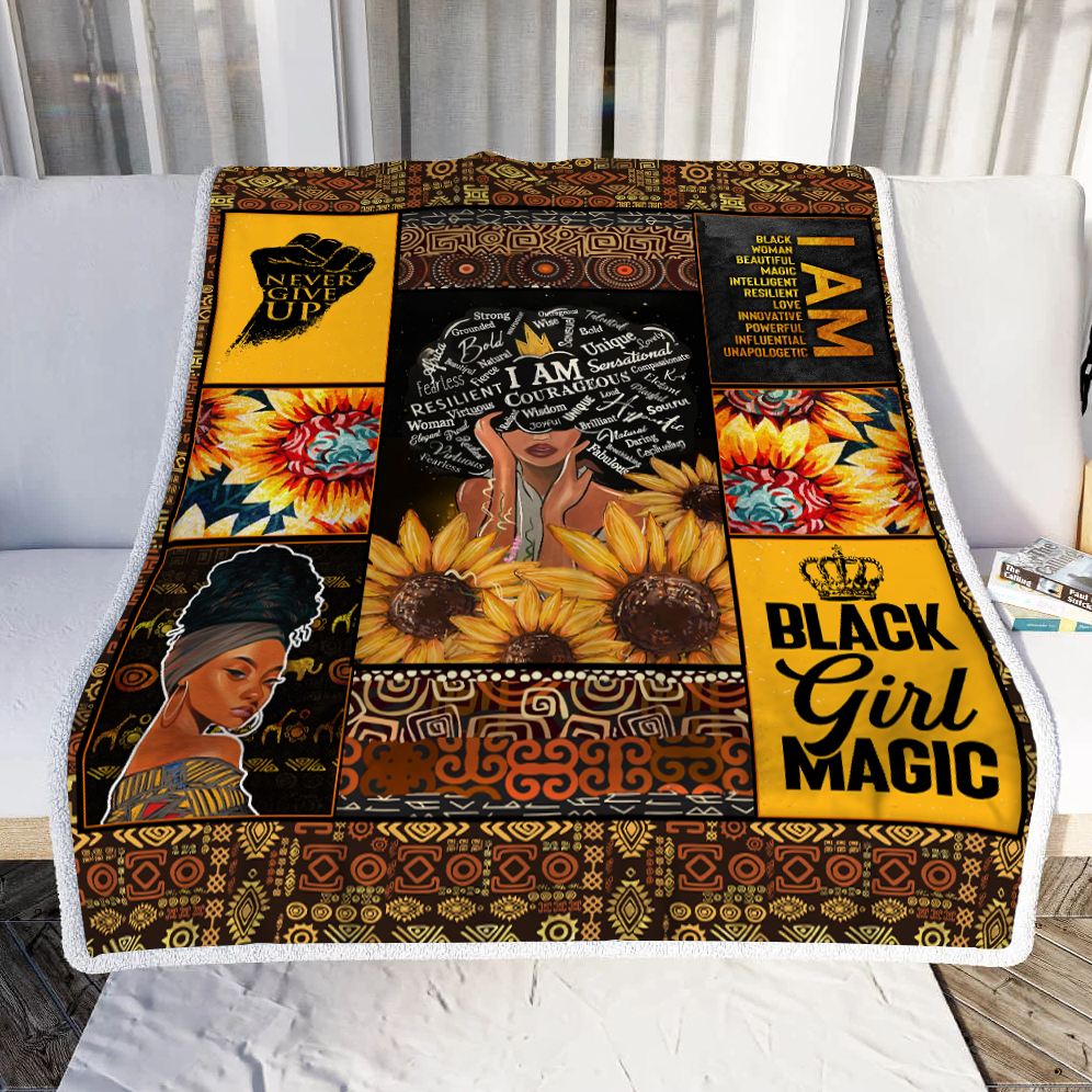 Personalized God Says I Am Black Woman Throw Blanket