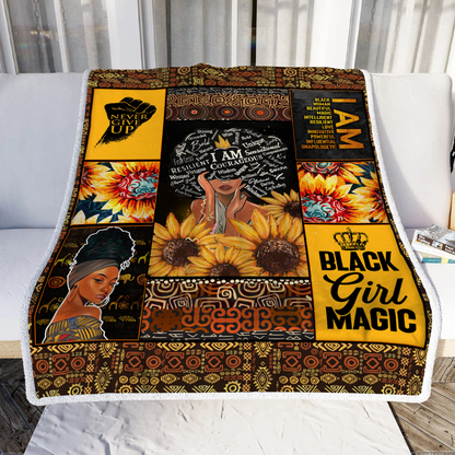 Personalized God Says I Am Black Woman Throw Blanket