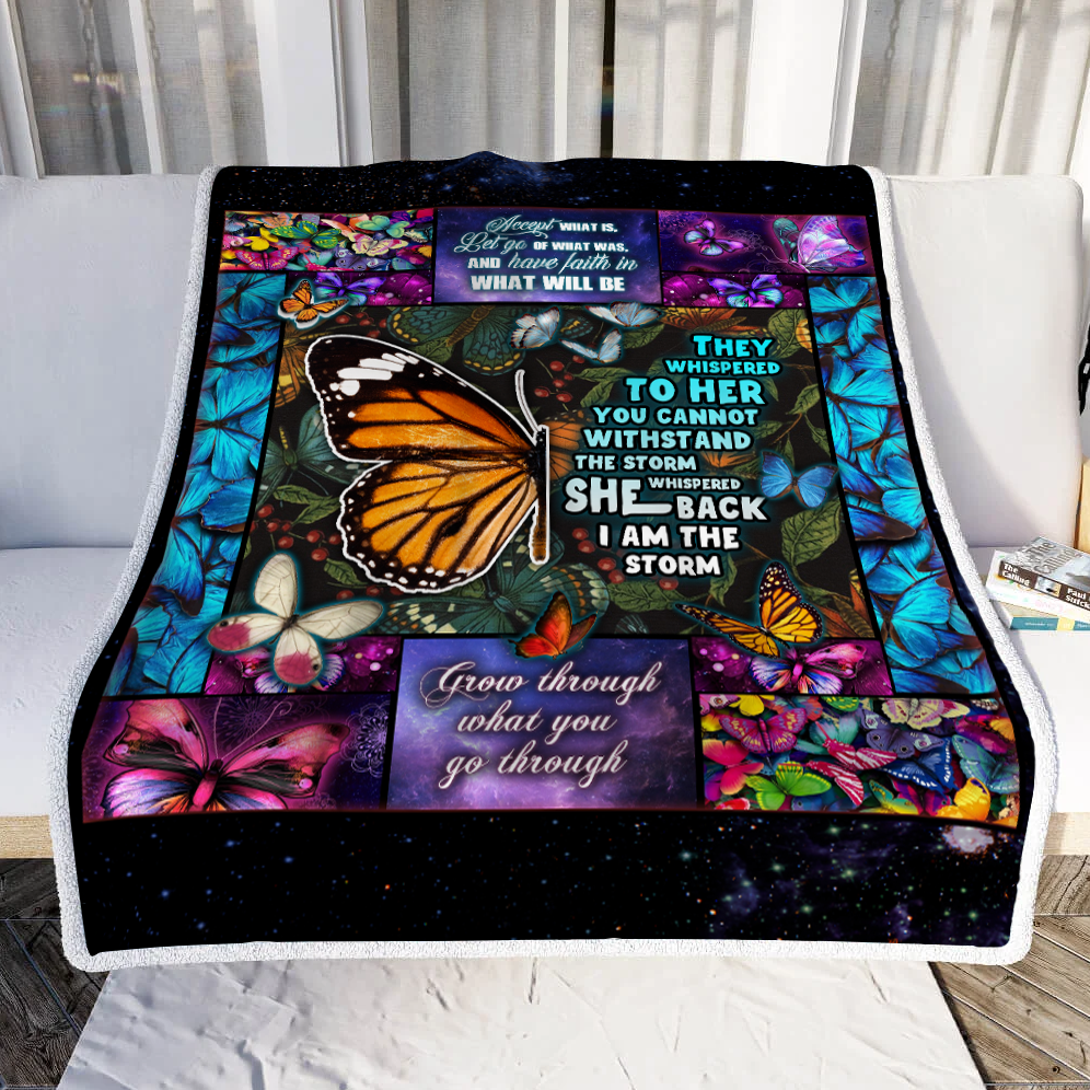 Butterfly. I Am The Storm Throw Blanket