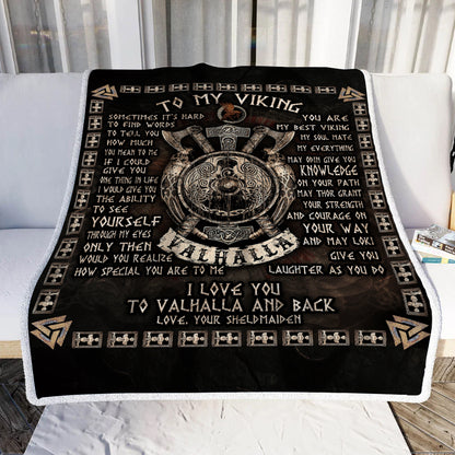 To My Viking. I Love You To Valhalla And Back Throw Blanket