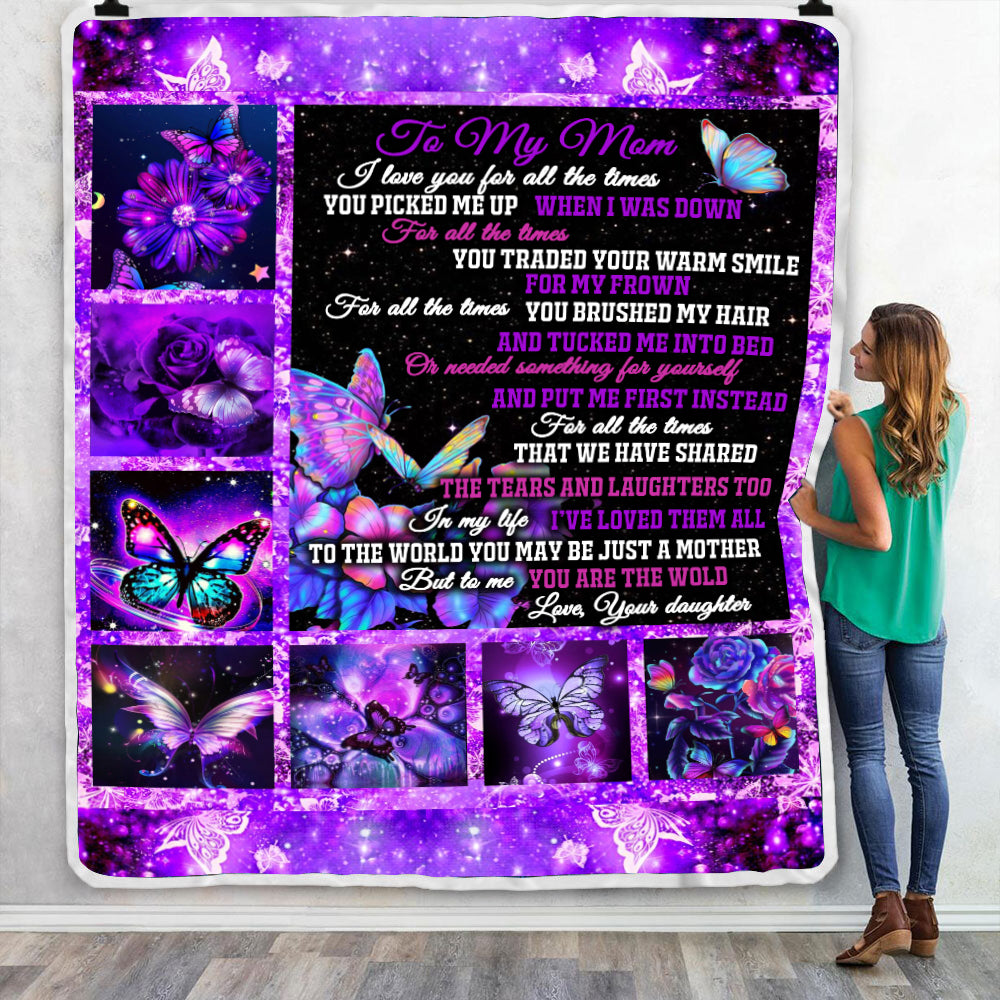 Daughter To Mom, To Me You Are The World Throw Blanket