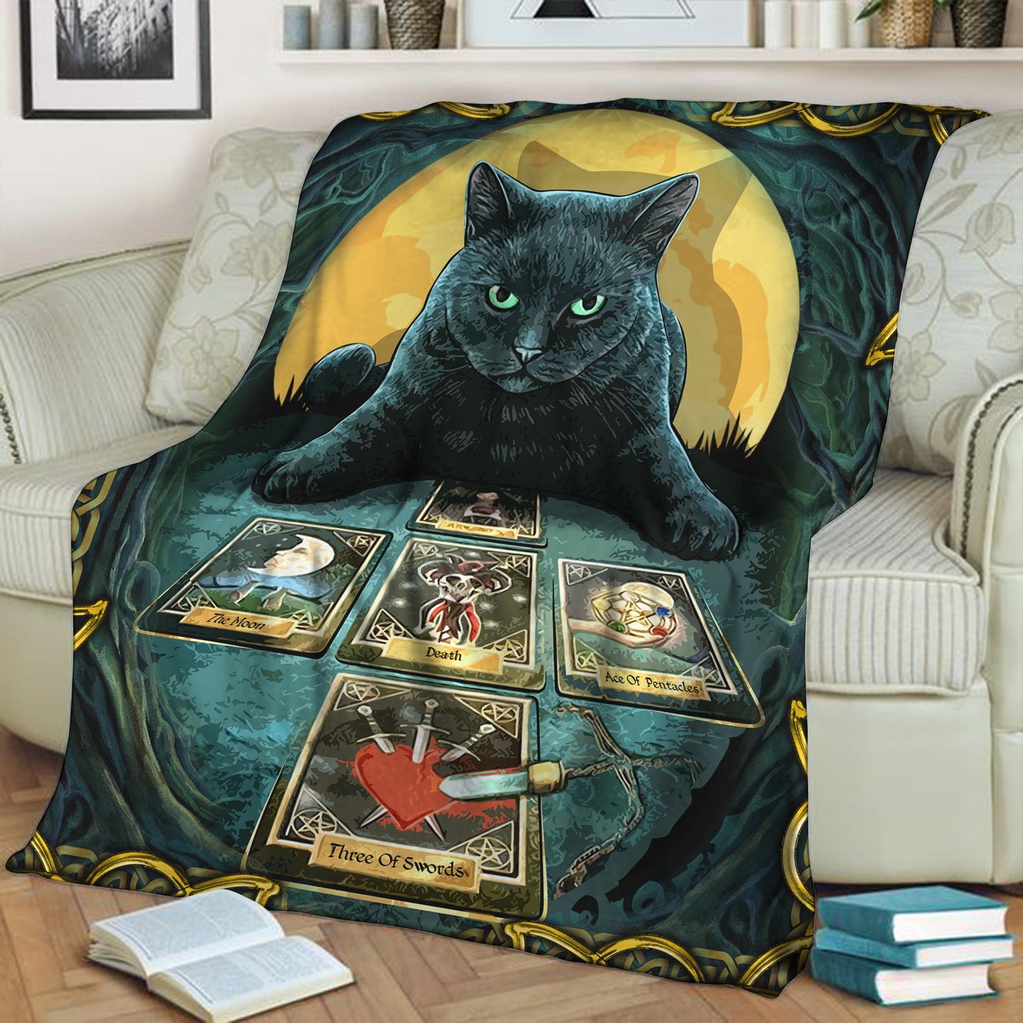 Cat Tarot Redear 3D Throw Blanket