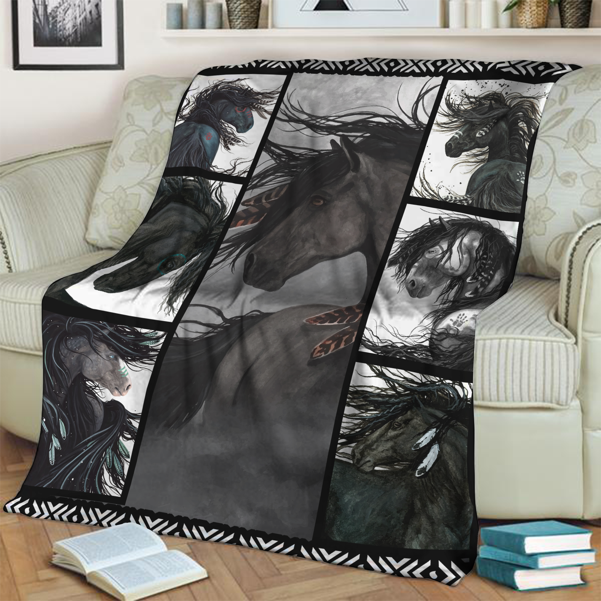 Majestic Horse 3D Throw Blanket