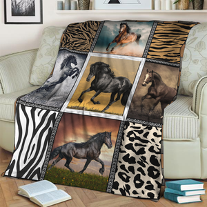 Wild Horses 3D Throw Blanket